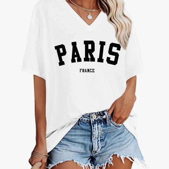 White Oversized Short Sleeve Tee Relaxed Fit - Picture 1 of 1